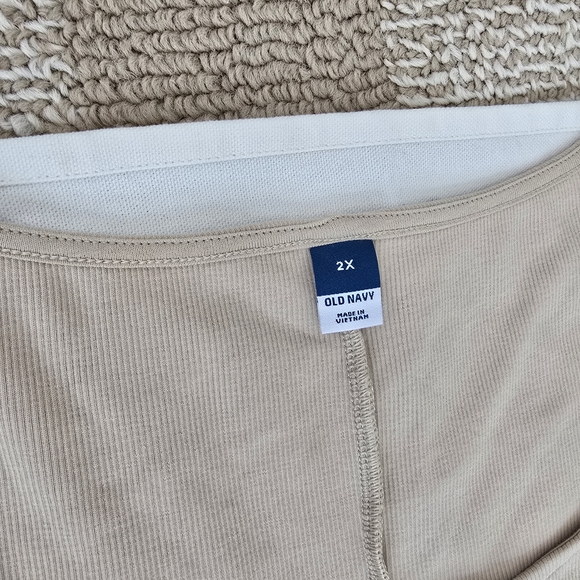 Old Navy Tan Ribbed Dress With Slit - Picture 2 of 2